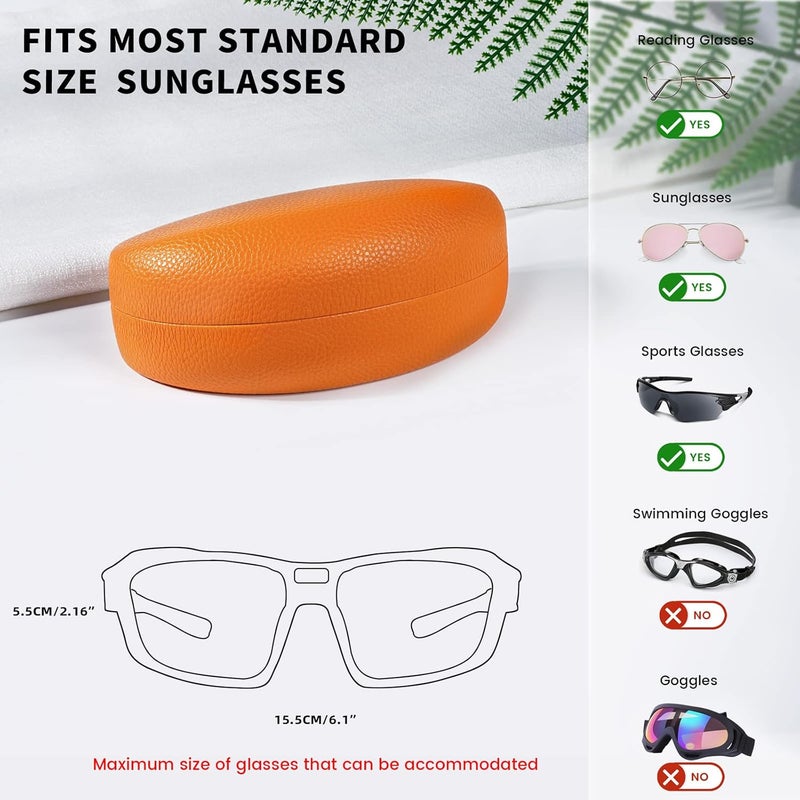 molshine Hard Shell Sunglasses Case,Classic Large Glasses Case for Sunglass,Eyeglasses with Cleaning Cloth,Pouch - Image 5